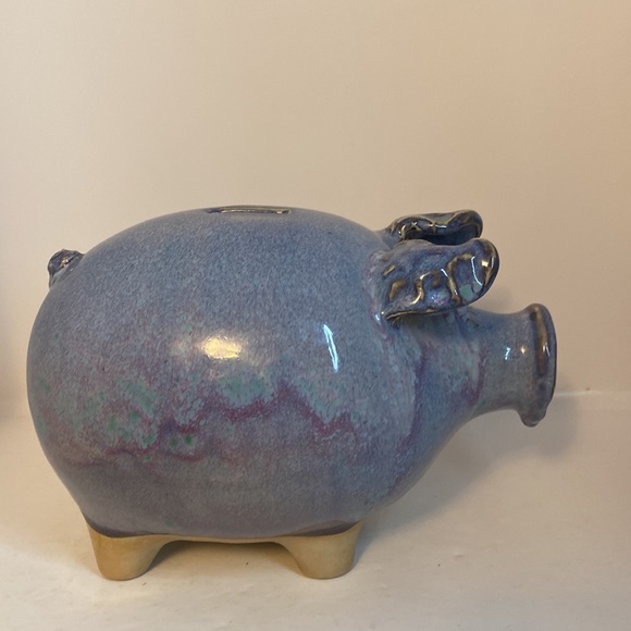 Stoneware Pottery Pig Piggy Bank Handcrafted - Picture 2 of 13